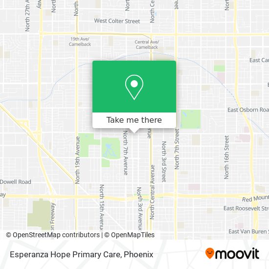 Mapa de Esperanza Hope Primary Care