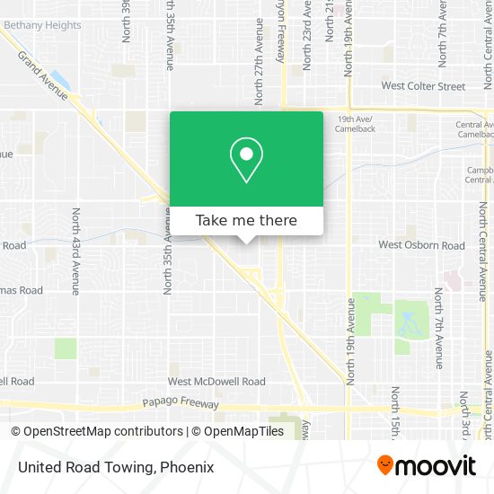 United Road Towing map