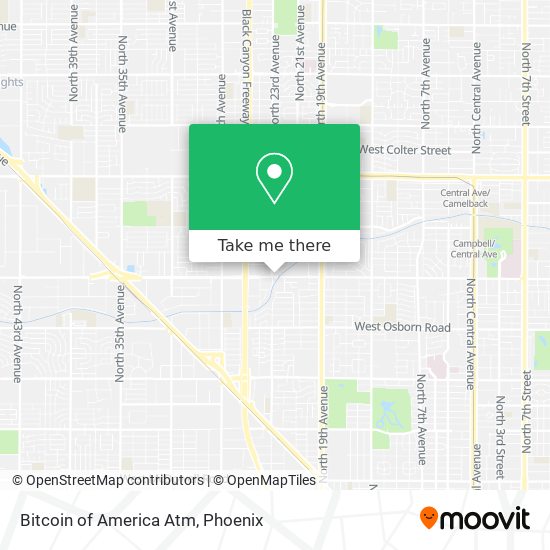 Mapa de Bitcoin of America Atm