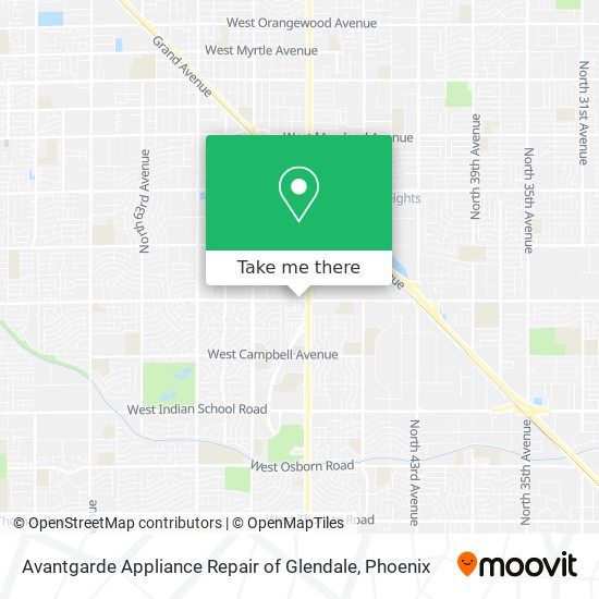 Mapa de Avantgarde Appliance Repair of Glendale