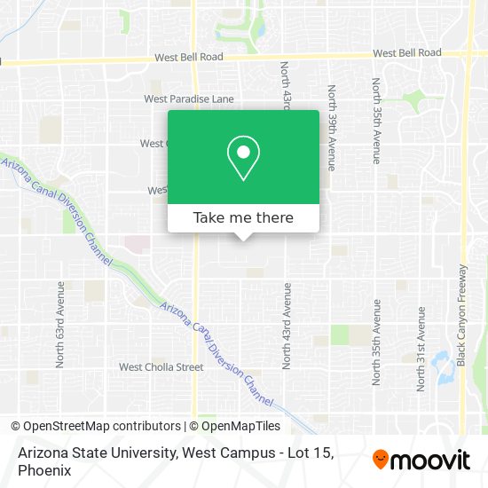Mapa de Arizona State University, West Campus - Lot 15