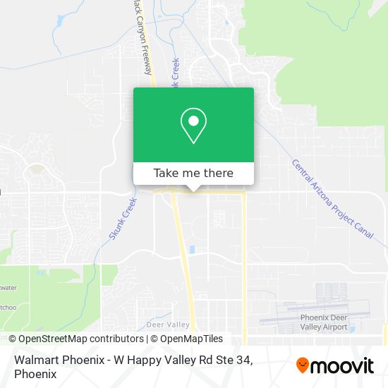 Mapa de Walmart Phoenix - W Happy Valley Rd Ste 34