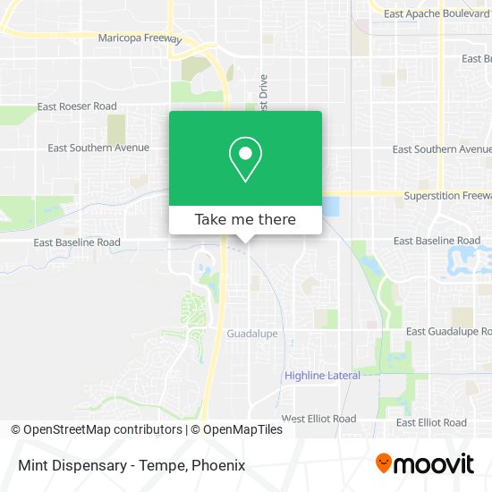 Mint Dispensary - Tempe map