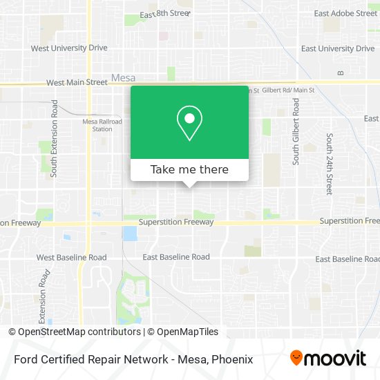 Ford Certified Repair Network - Mesa map