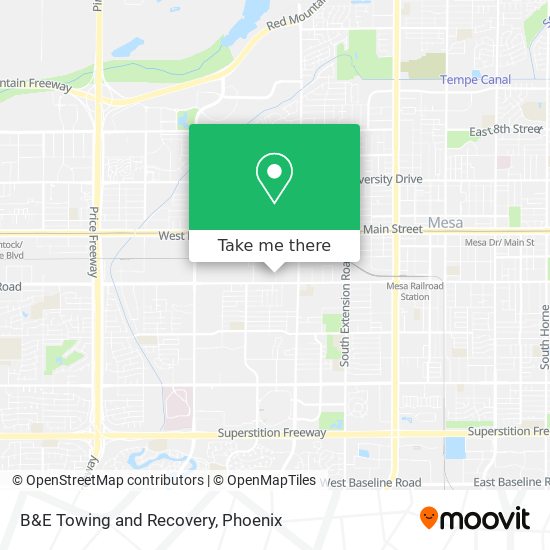 B&E Towing and Recovery map