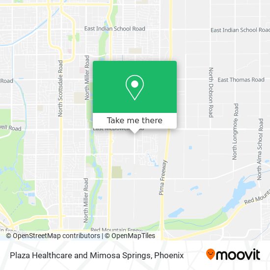 Plaza Healthcare and Mimosa Springs map