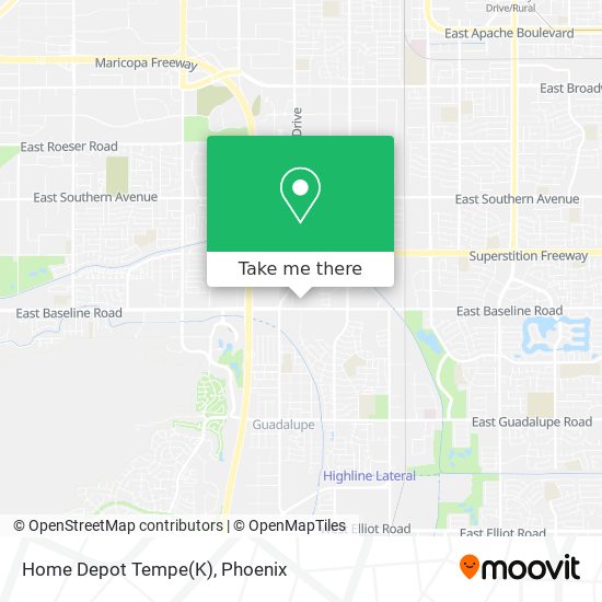 Mapa de Home Depot Tempe(K)