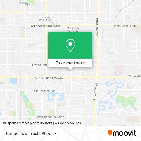 Tempe Tow Truck map