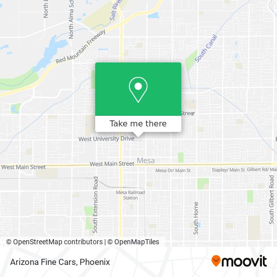 Arizona Fine Cars map