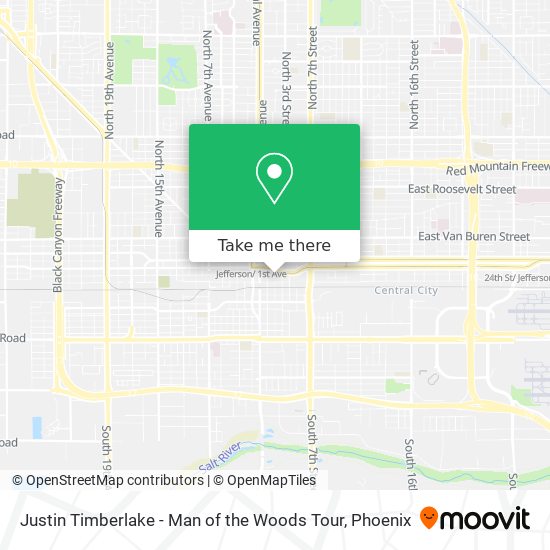 Mapa de Justin Timberlake - Man of the Woods Tour