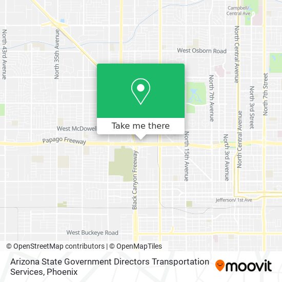 Mapa de Arizona State Government Directors Transportation Services