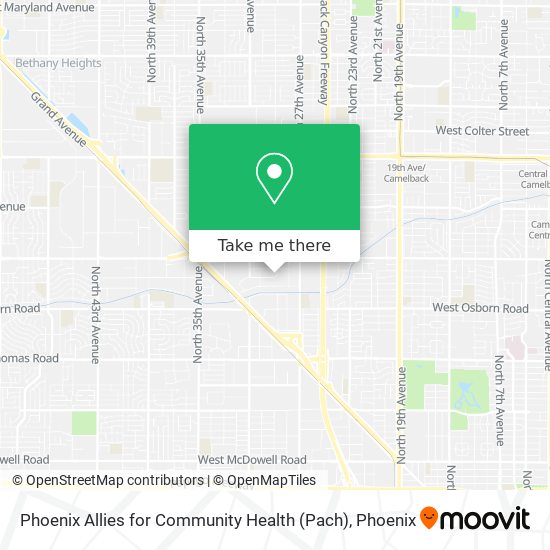 Mapa de Phoenix Allies for Community Health (Pach)