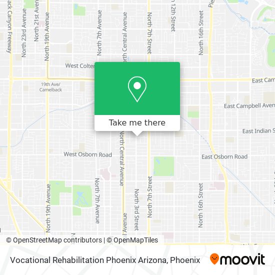Mapa de Vocational Rehabilitation Phoenix Arizona