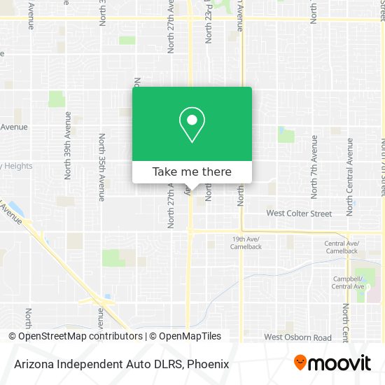 Arizona Independent Auto DLRS map