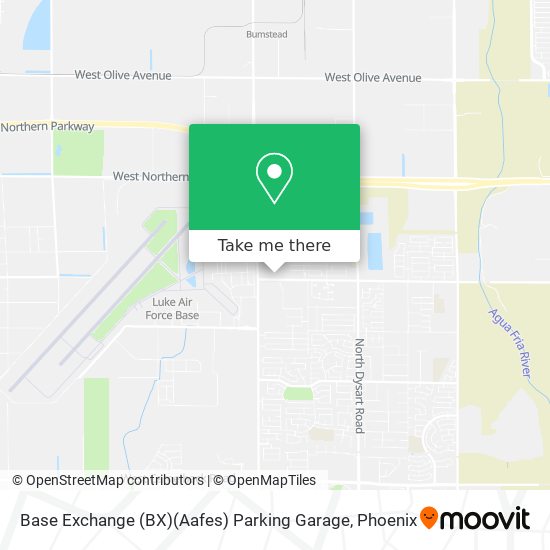 Mapa de Base Exchange (BX)(Aafes) Parking Garage