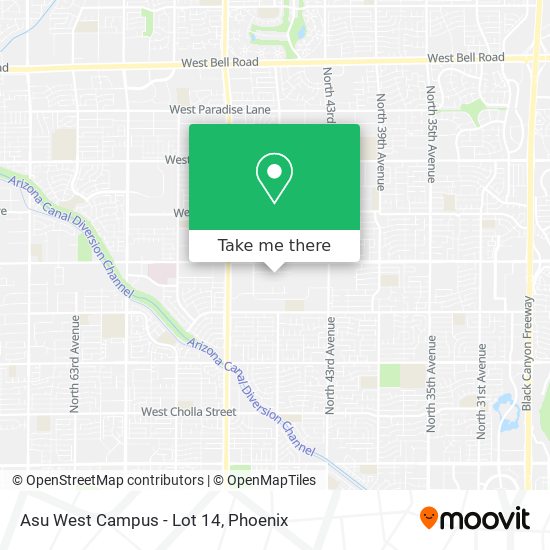 Mapa de Asu West Campus - Lot 14