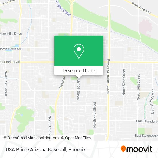 Mapa de USA Prime Arizona Baseball