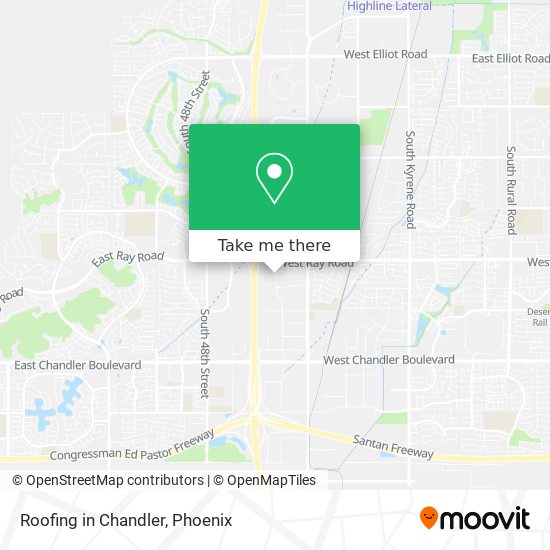 Roofing in Chandler map