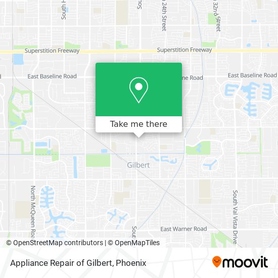 Mapa de Appliance Repair of Gilbert