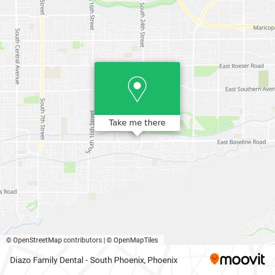 Mapa de Diazo Family Dental - South Phoenix