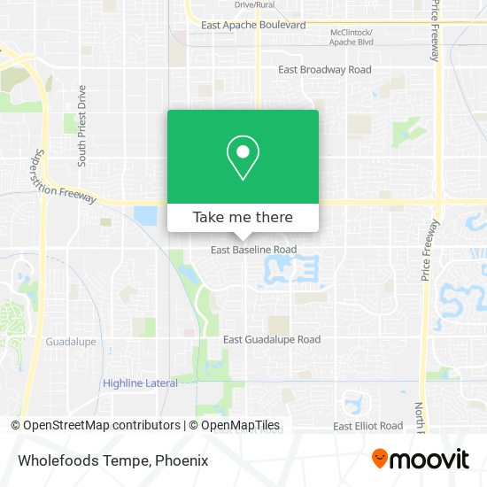 Mapa de Wholefoods Tempe