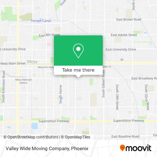 Valley Wide Moving Company map