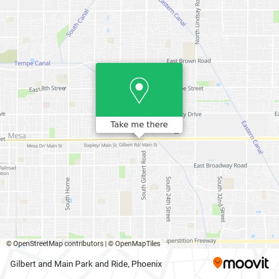 Mapa de Gilbert and Main Park and Ride