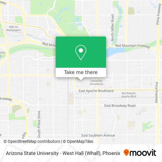 Mapa de Arizona State University - West Hall (Whall)