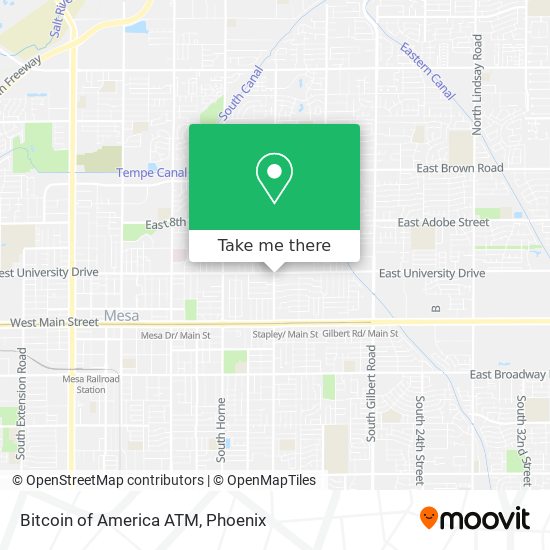 Mapa de Bitcoin of America ATM