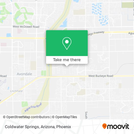 Mapa de Coldwater Springs, Arizona