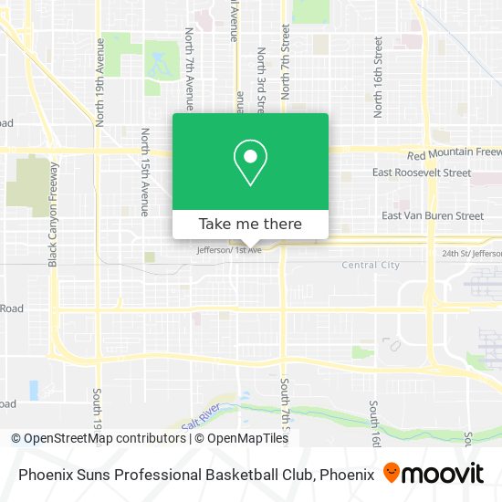 Mapa de Phoenix Suns Professional Basketball Club