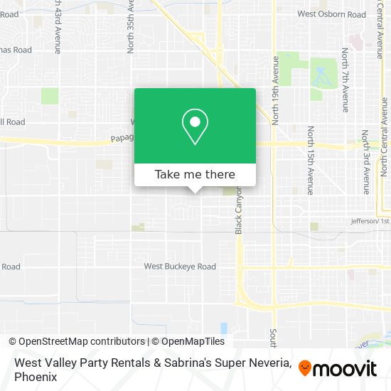 Mapa de West Valley Party Rentals & Sabrina's Super Neveria
