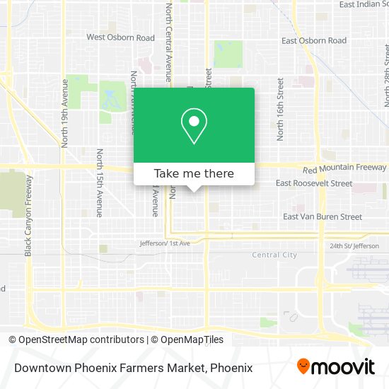 Mapa de Downtown Phoenix Farmers Market