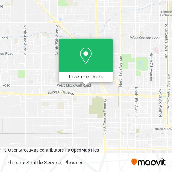 Phoenix Shuttle Service map