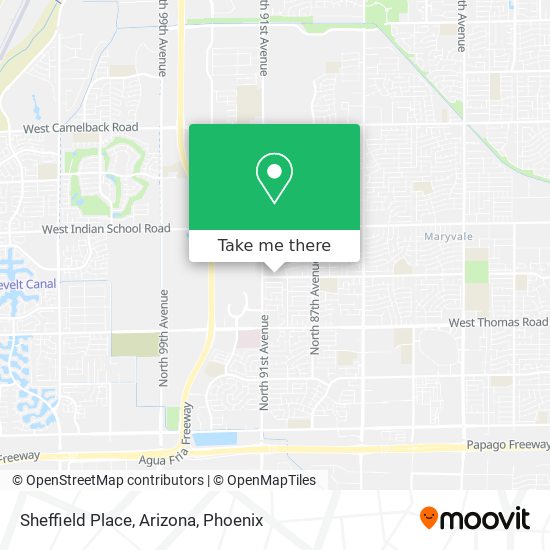 Sheffield Place, Arizona map