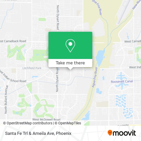 Santa Fe Trl & Ameila Ave map