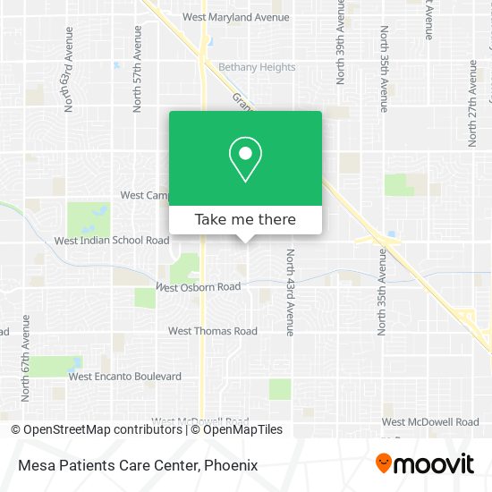 Mesa Patients Care Center map