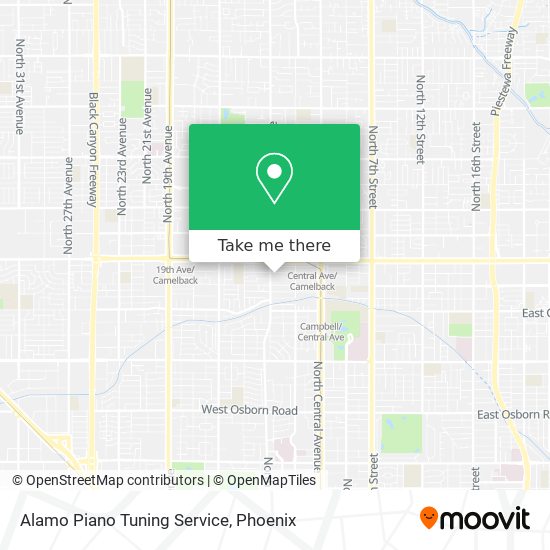 Mapa de Alamo Piano Tuning Service