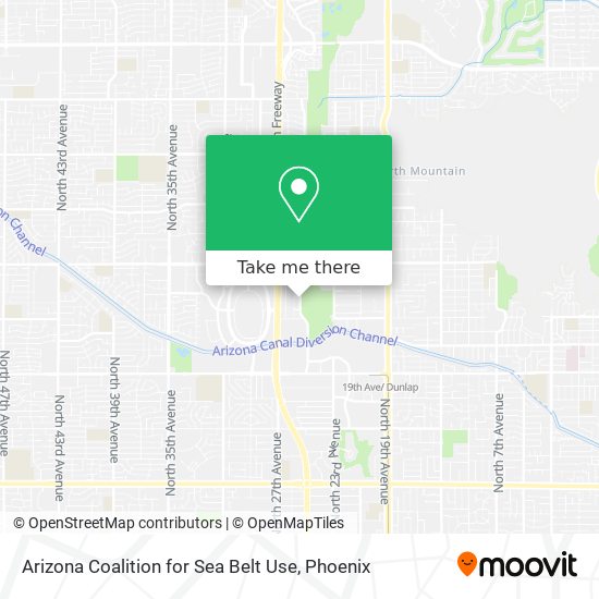 Mapa de Arizona Coalition for Sea Belt Use