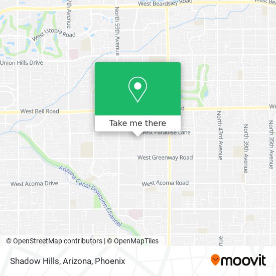 Shadow Hills, Arizona map