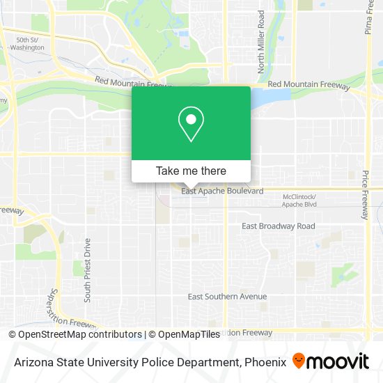 Mapa de Arizona State University Police Department