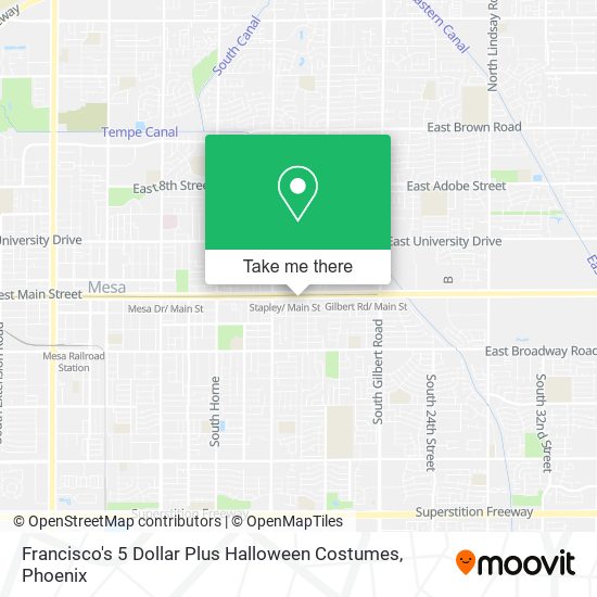 Mapa de Francisco's 5 Dollar Plus Halloween Costumes