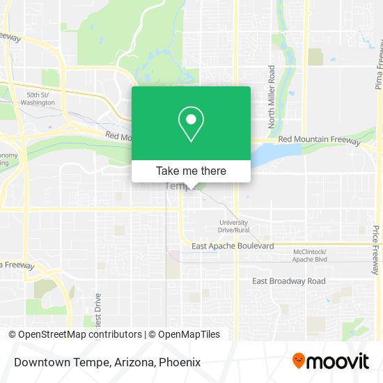 Downtown Tempe, Arizona map