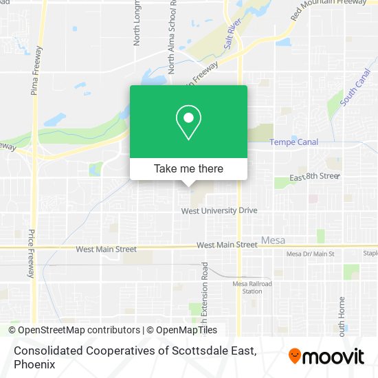 Mapa de Consolidated Cooperatives of Scottsdale East