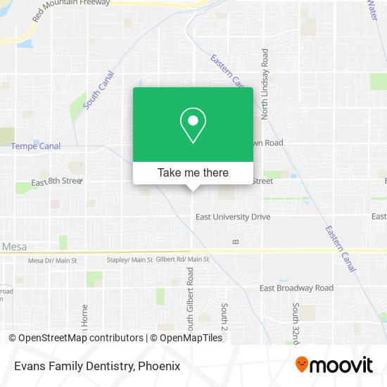 Mapa de Evans Family Dentistry