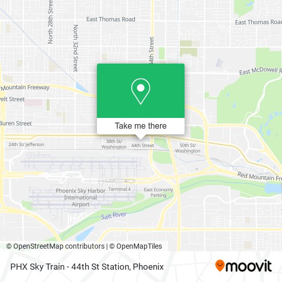 PHX Sky Train - 44th St Station map