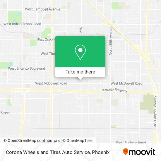 Mapa de Corona Wheels and Tires Auto Service
