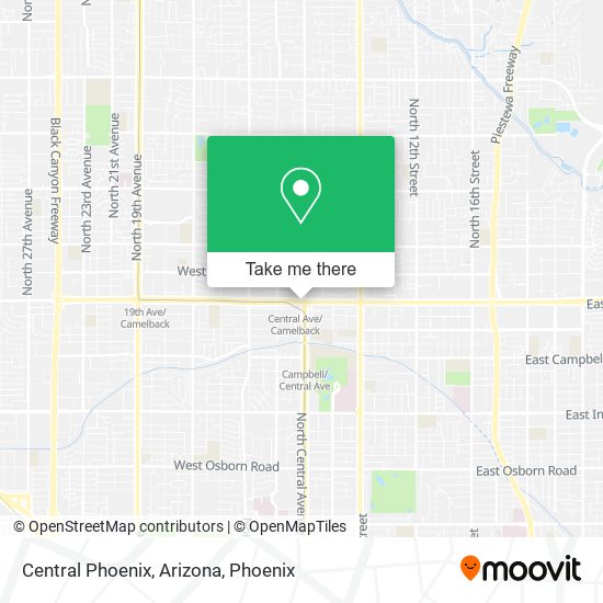 Mapa de Central Phoenix, Arizona