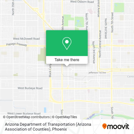 Mapa de Arizona Department of Transportation (Arizona Association of Counties)