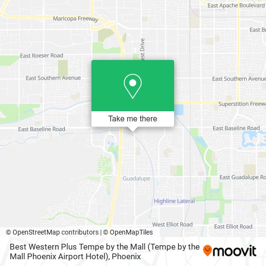 Mapa de Best Western Plus Tempe by the Mall (Tempe by the Mall Phoenix Airport Hotel)